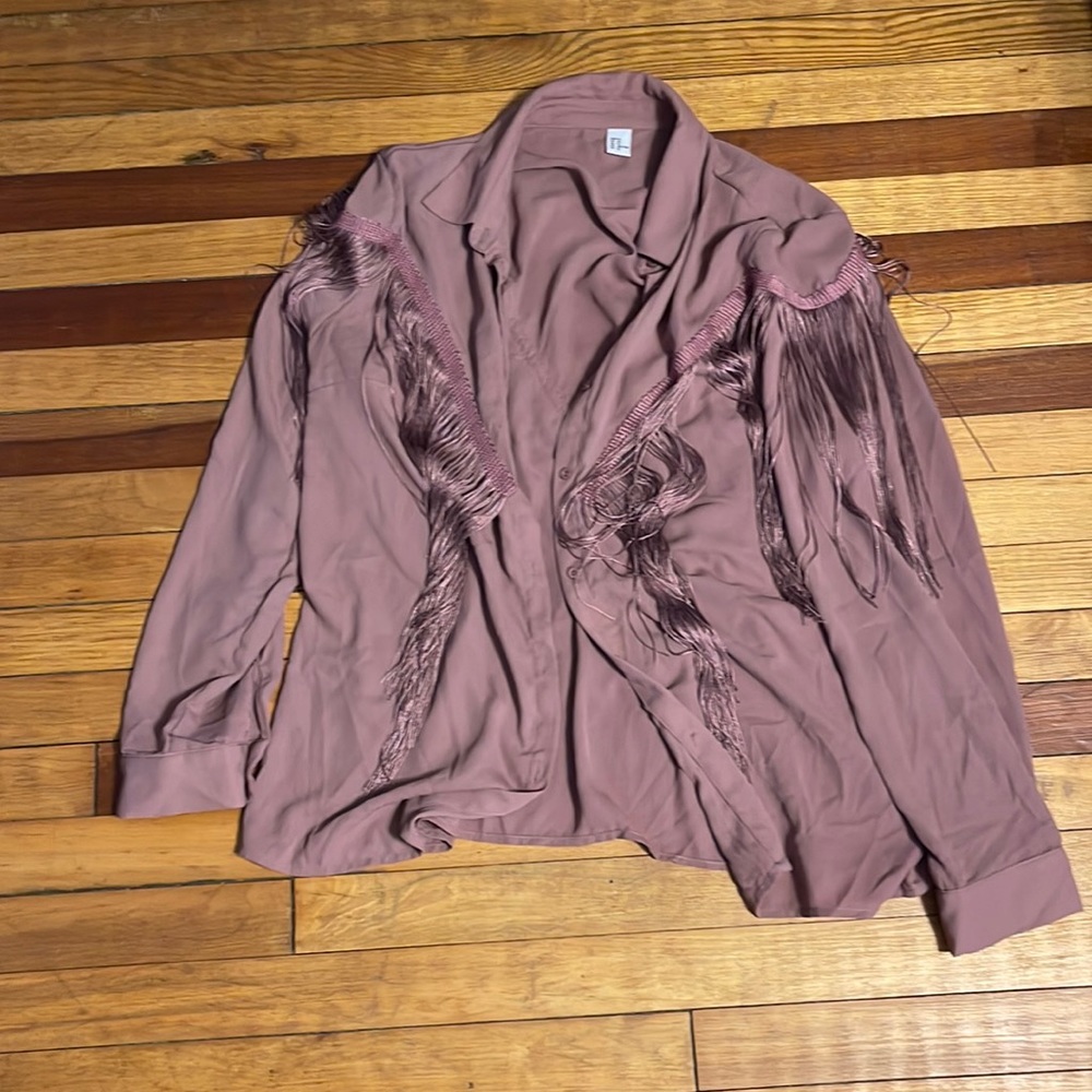 Pink Fringe button up